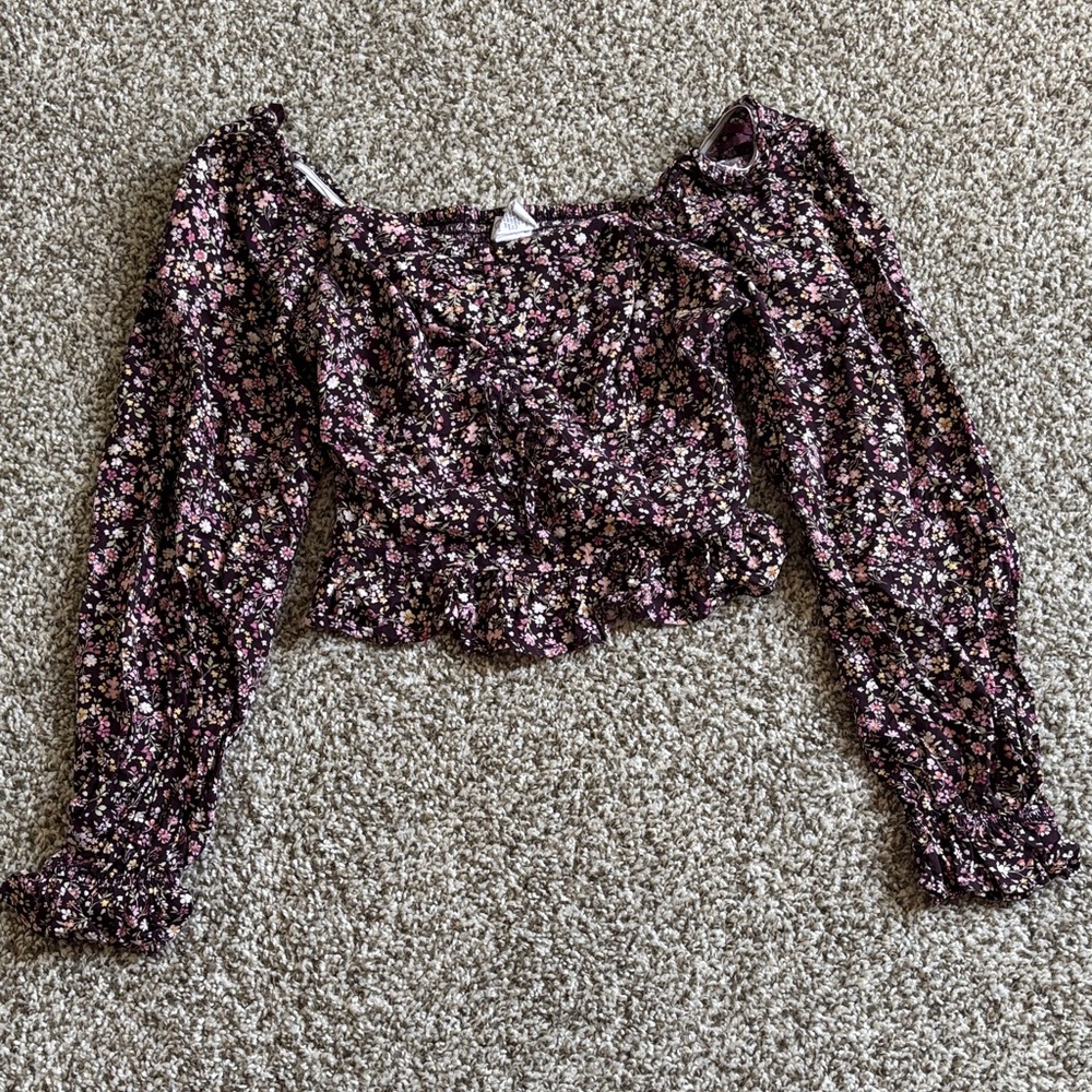 Floral Off-Shoulder Peasant Blouse